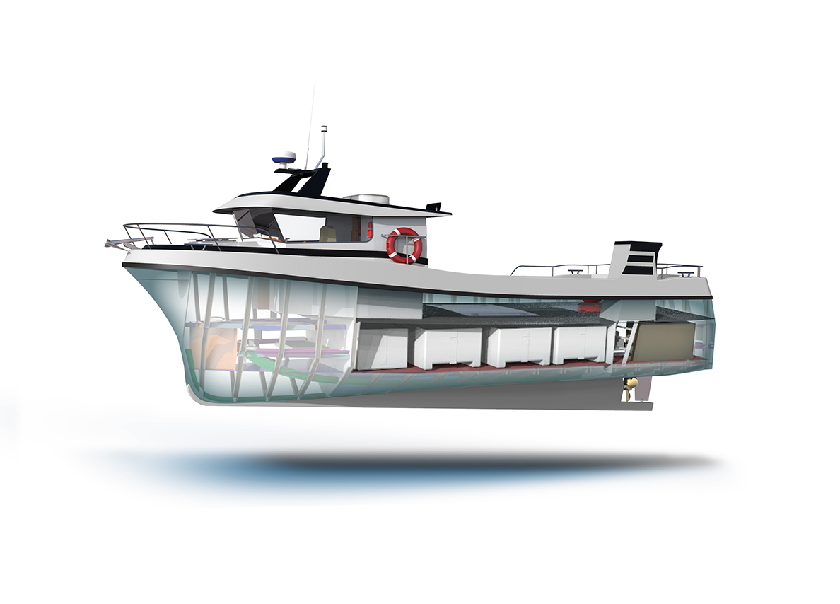 PROYECTO DE CONSTRUCCIÓN Y DISEÑO 3D. INTERIOR DEL BARCO EN 3D. INGEMAR NAVAL ARCHITECTS.