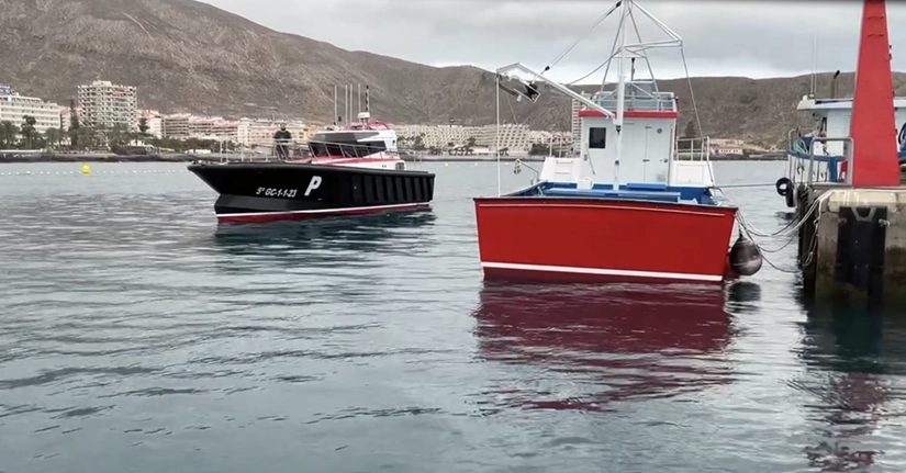Nueva construcción en el Puerto de Los Cristianos, Tenerife, fotografiada por un ingeniero de Ingemar Naval en Tenerife<br />

